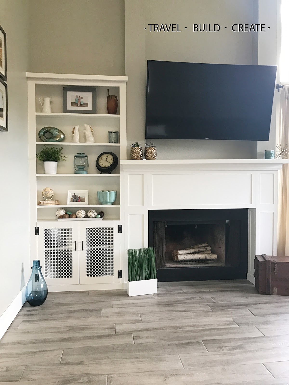 Diy Fireplace Surround And Built In, Diy Built In Shelves Around Fireplace