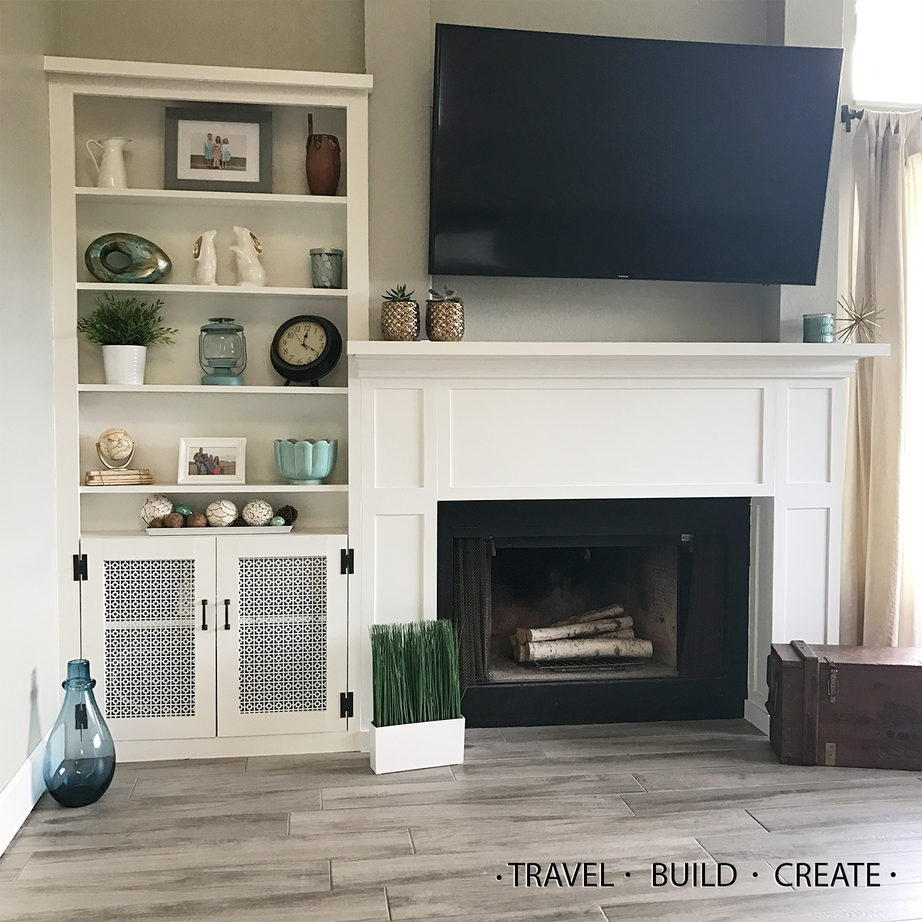 Diy Fireplace Surround And Built In, How To Build Bookcase Around Fireplace