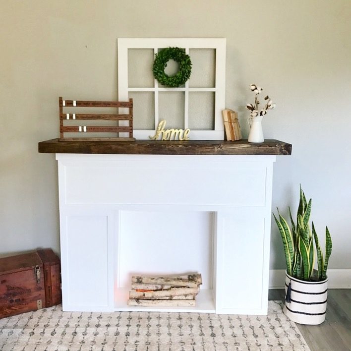 Diy Faux Fireplace And Stained Mantel, Fake Fireplace Mantel Diy